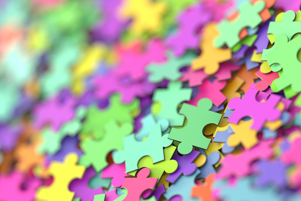 Colorful puzzle pieces